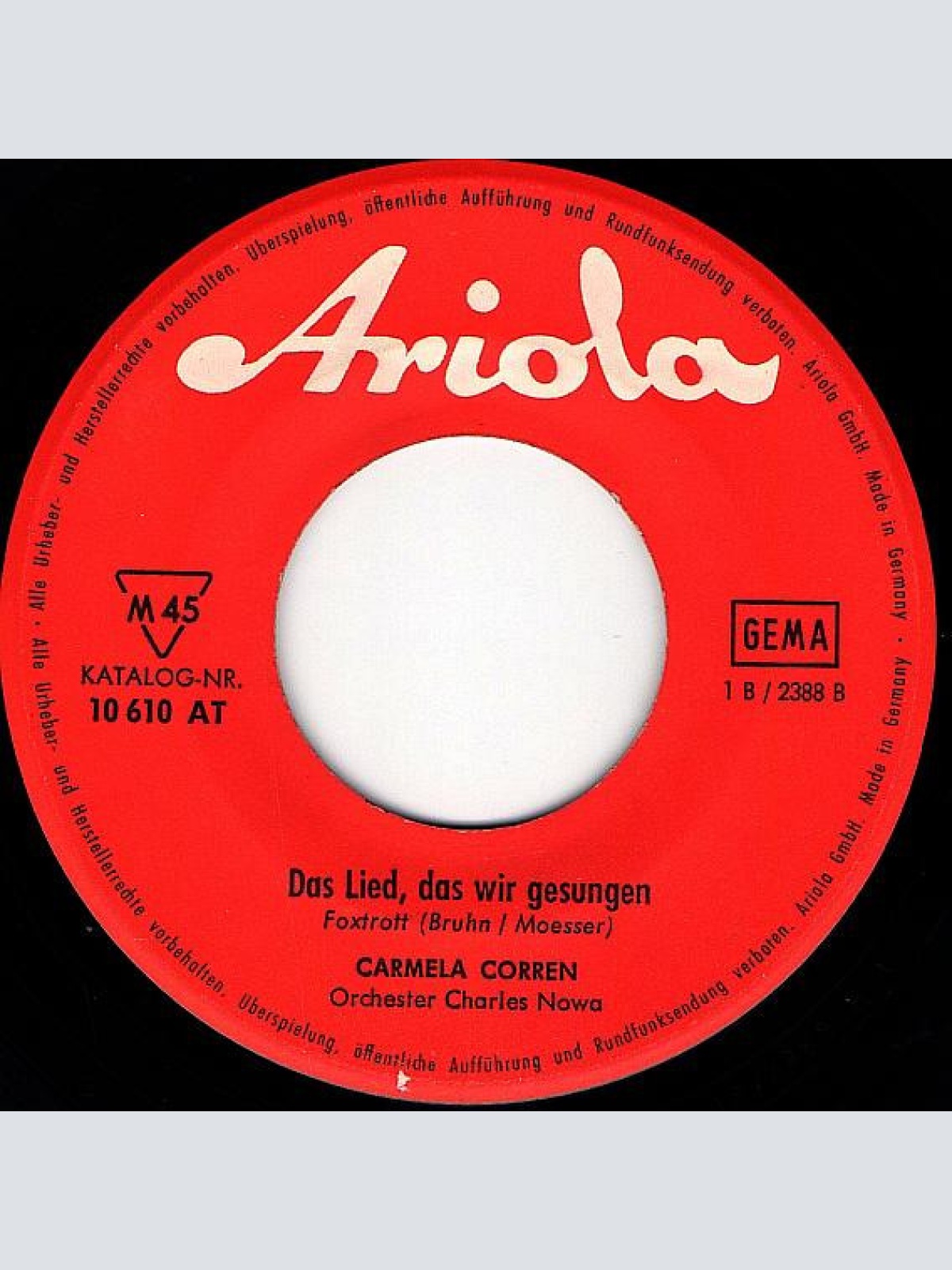 Vinyl / Carmela Corren - Einmal Reicht Uns Das Glück Seine Hände