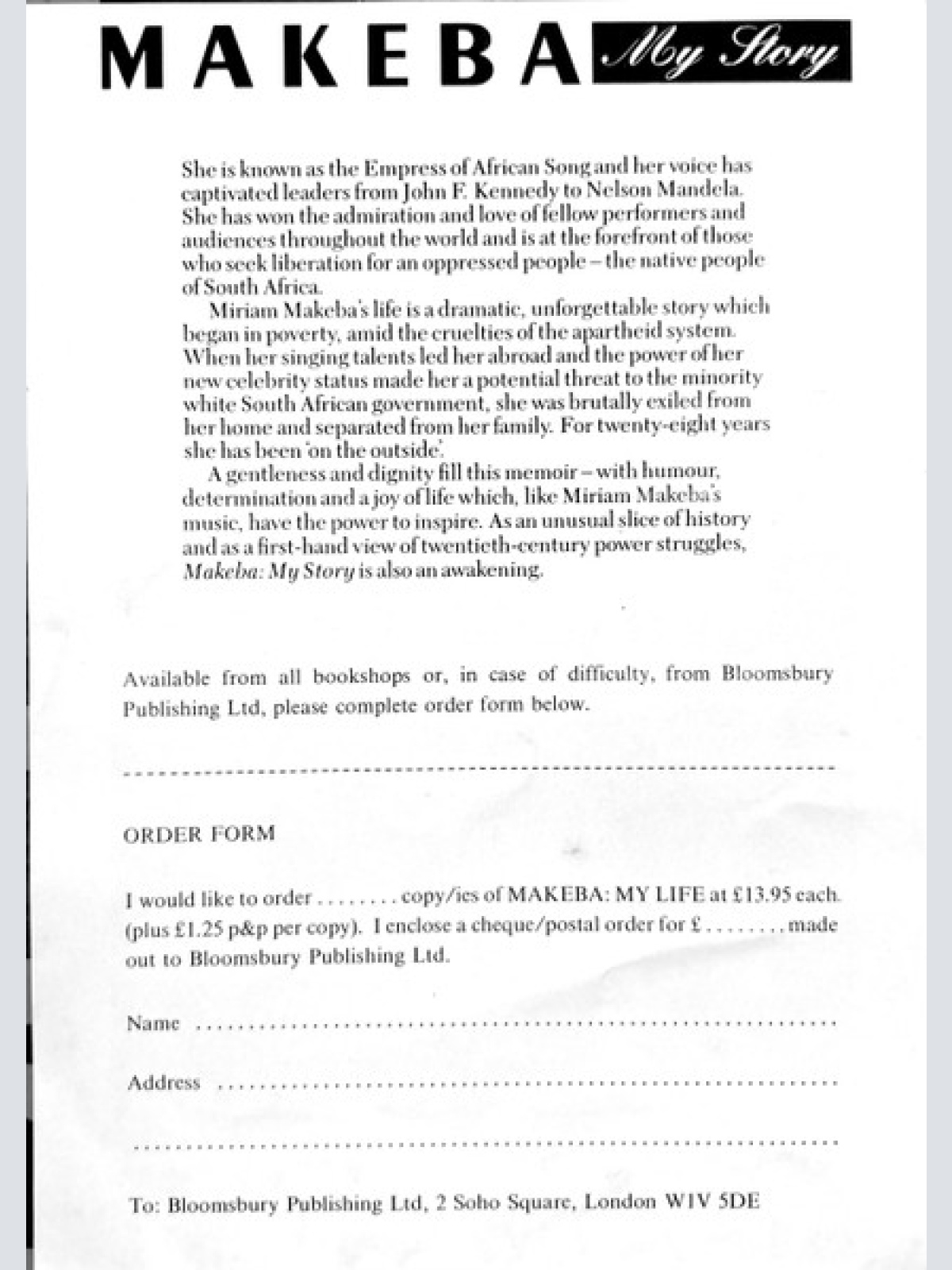 Vinyl / Miriam Makeba - Sangoma