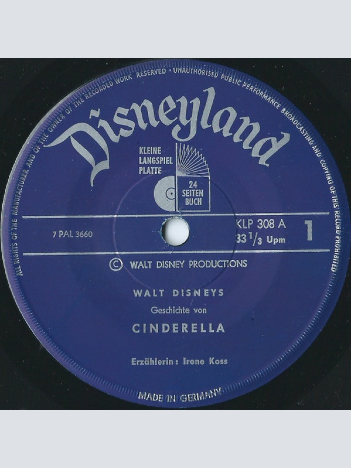 Vinyl / Irene Koss - Geschichte Von Cinderella