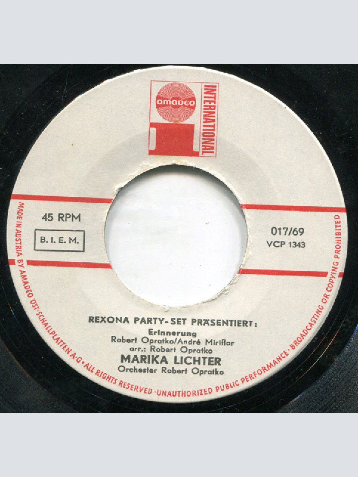 Vinyl / Marika Lichter - Adieu / Erinnerung