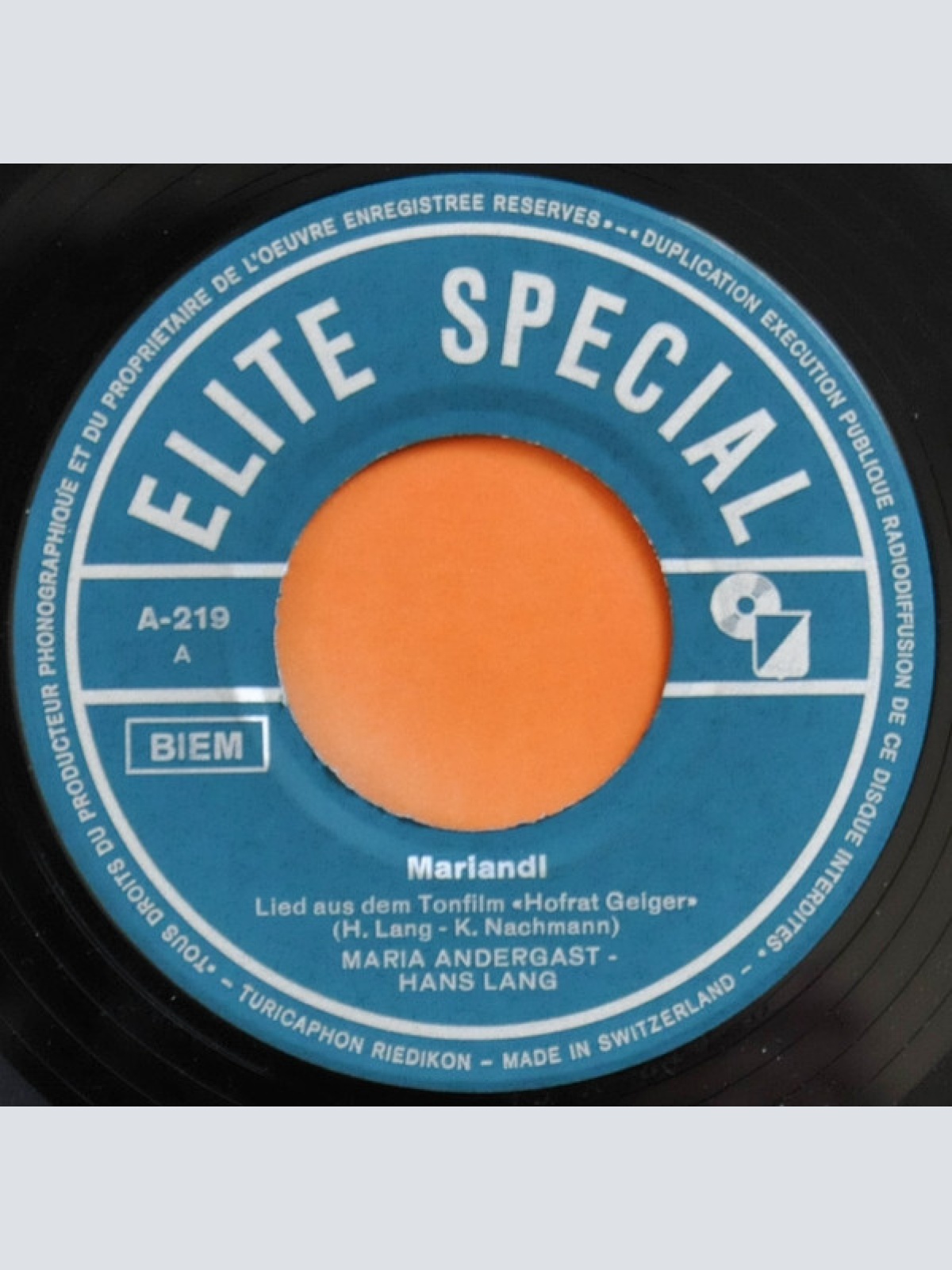 Vinyl / Maria Andergast - Hans Lang - Mariandl