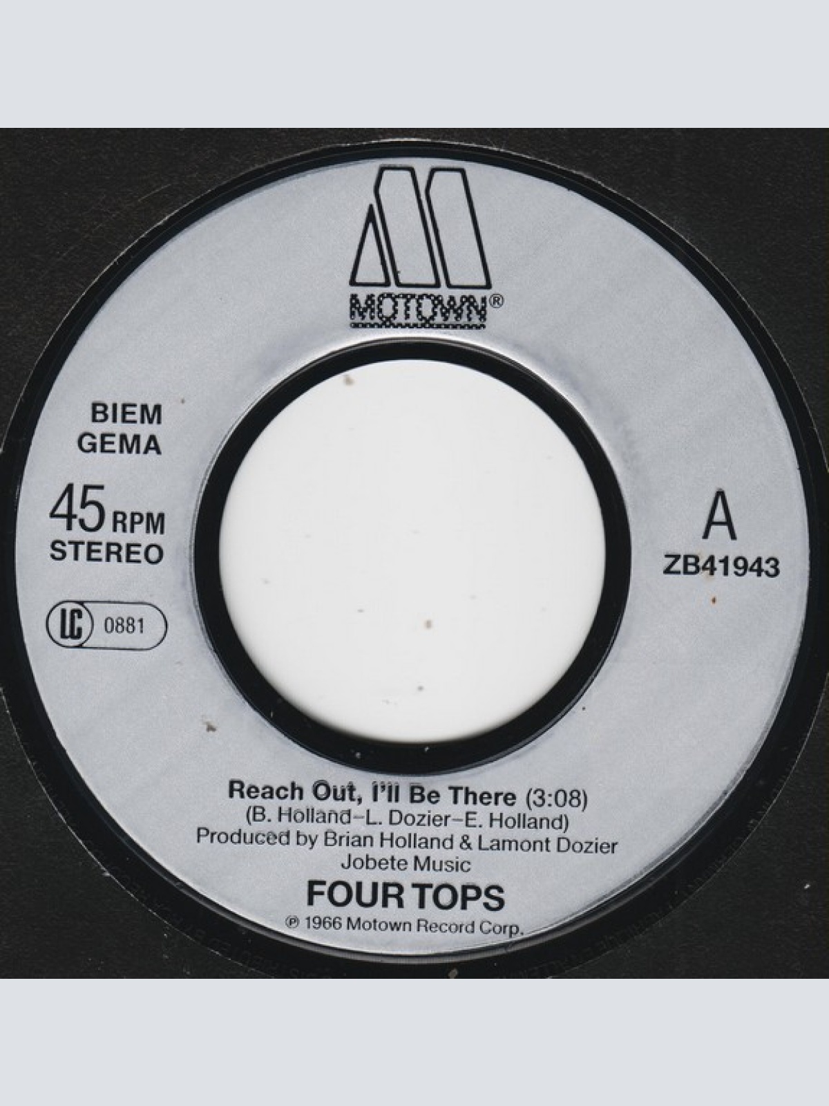 Vinyl / Four Tops - Reach Out I'll Be There  ('88 Remix)