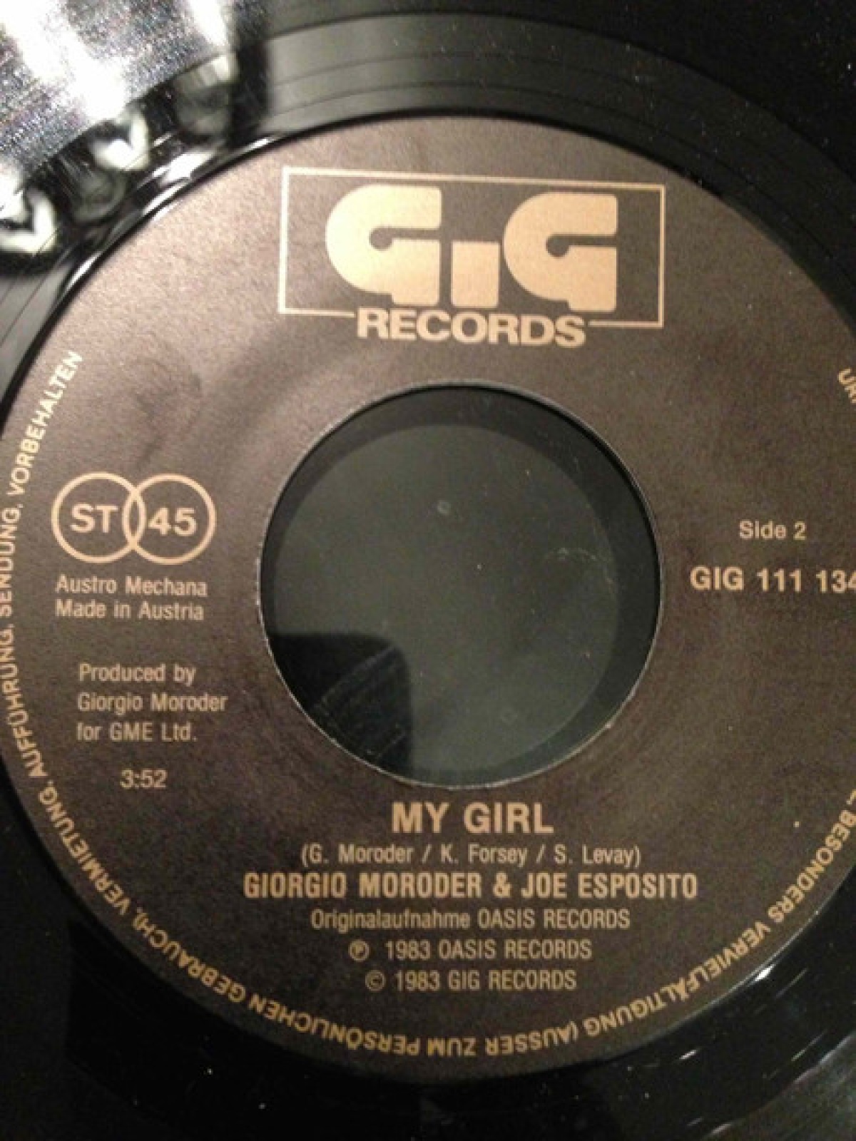 Vinyl / Giorgio Moroder Feat. Joe Esposito - A Love Affair