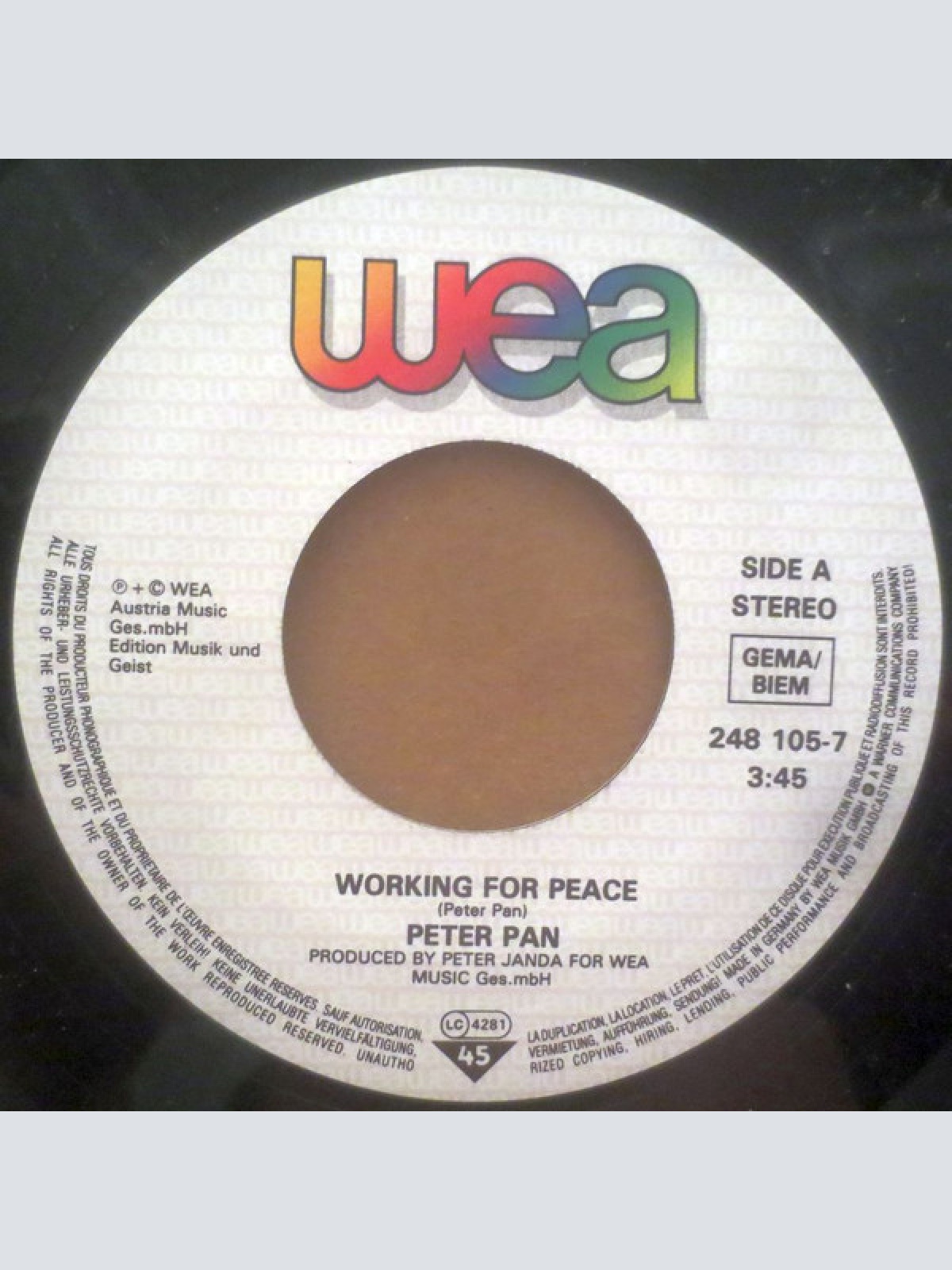 Vinyl / Peter Pan (14) - Working For Peace