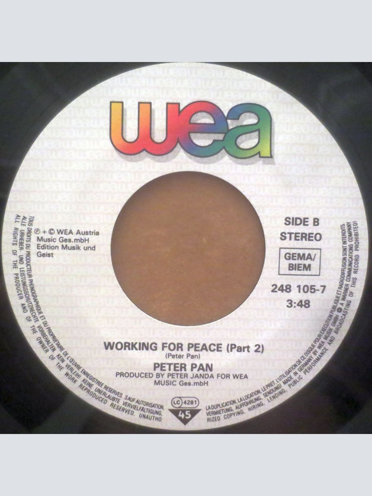 Vinyl / Peter Pan (14) - Working For Peace