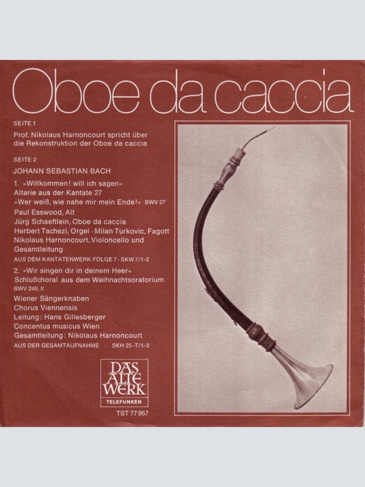 Vinyl / Nikolaus Harnoncourt / Johann Sebastian Bach - Oboe Da Caccia