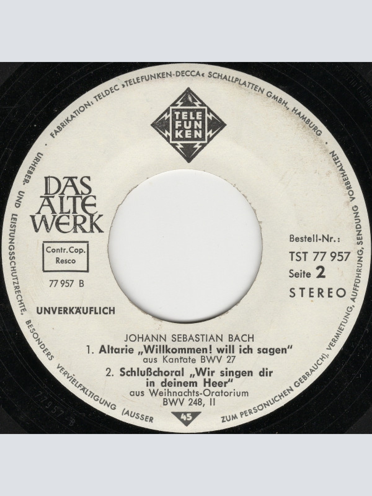 Vinyl / Nikolaus Harnoncourt / Johann Sebastian Bach - Oboe Da Caccia