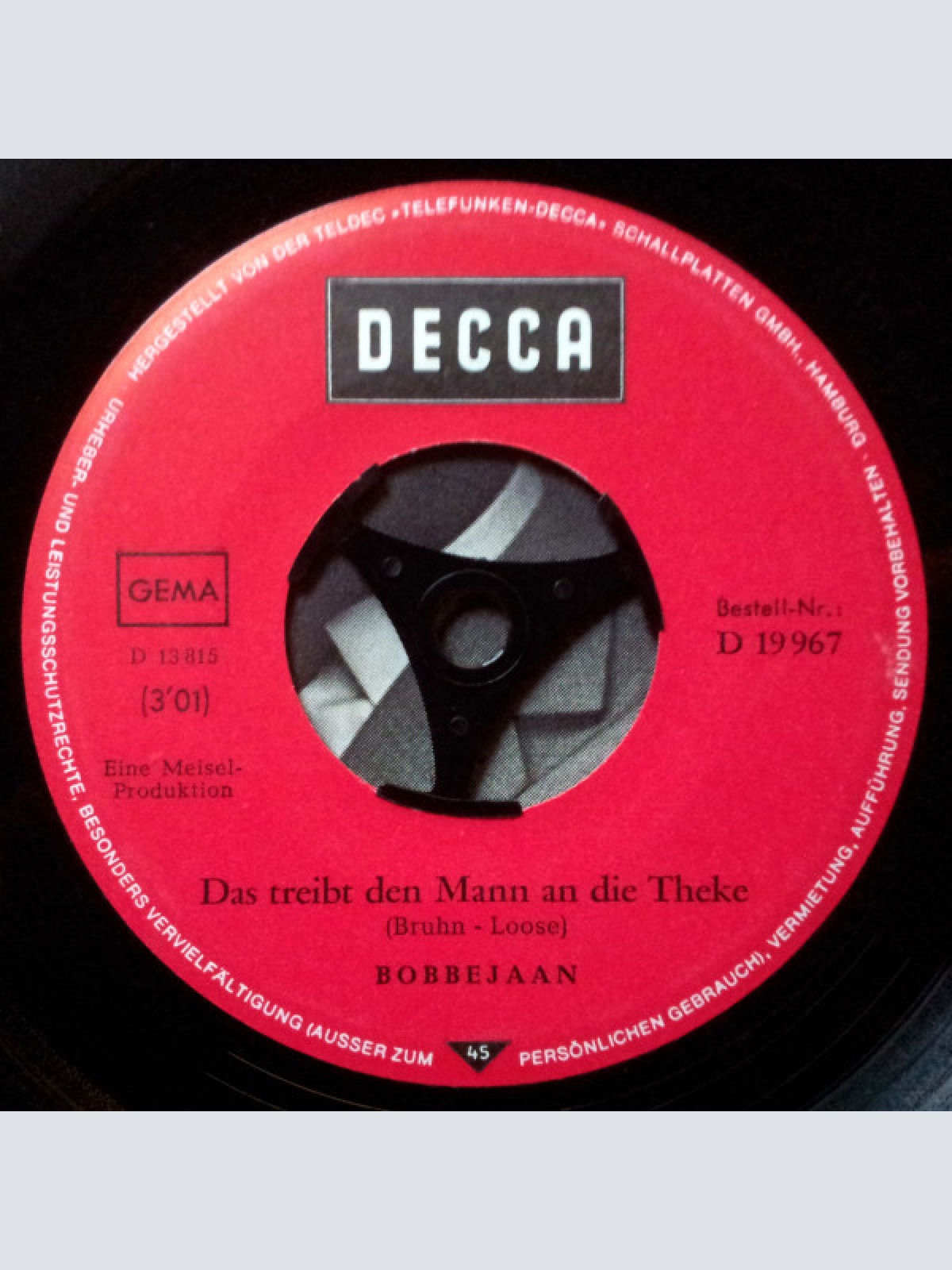 Vinyl / Bobbejaan* - Das Treibt Den Mann An Die Theke / Ich Hab' Kein Geld Für Ein Orchester