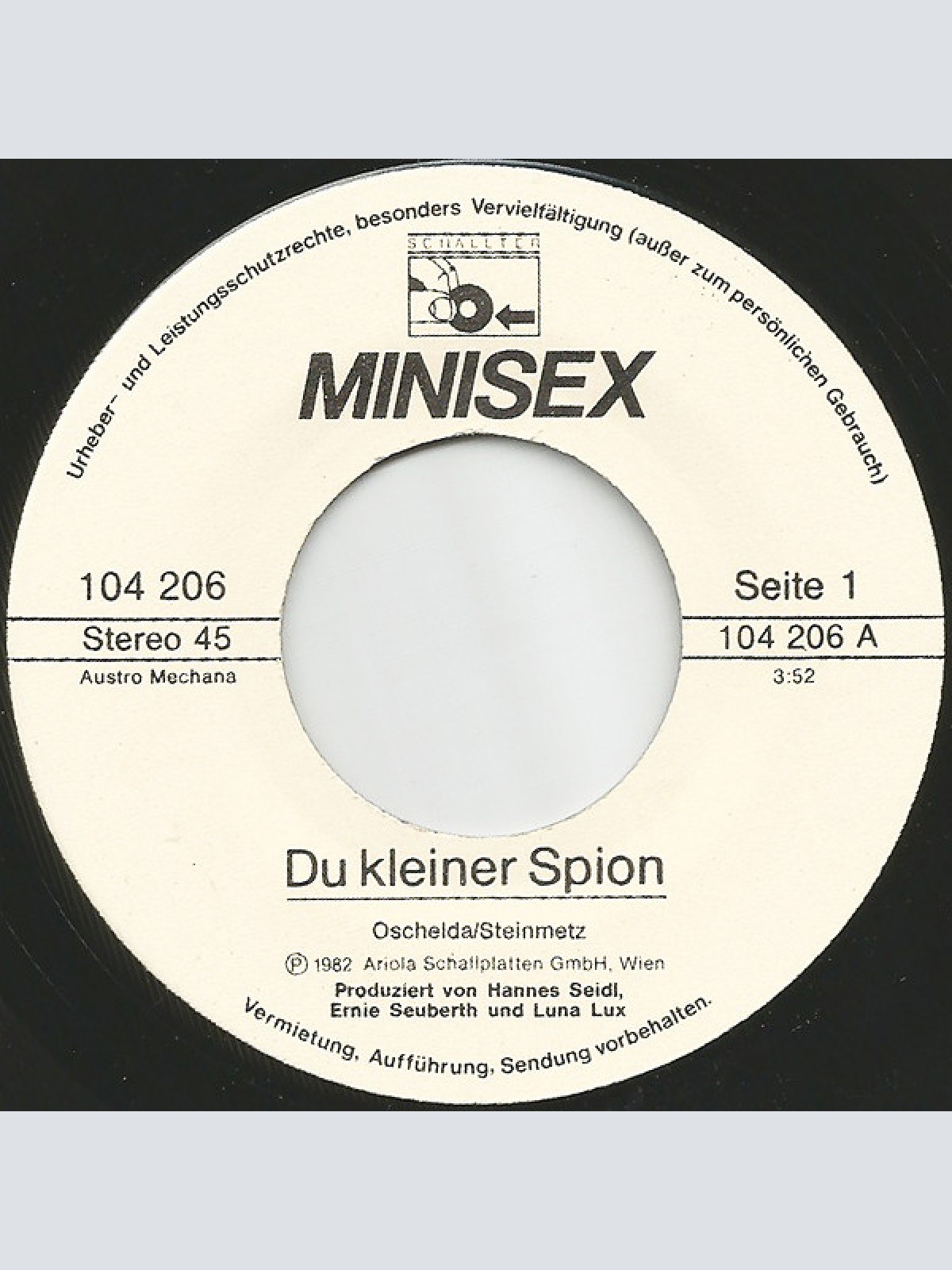 Vinyl / Minisex - Du Kleiner Spion