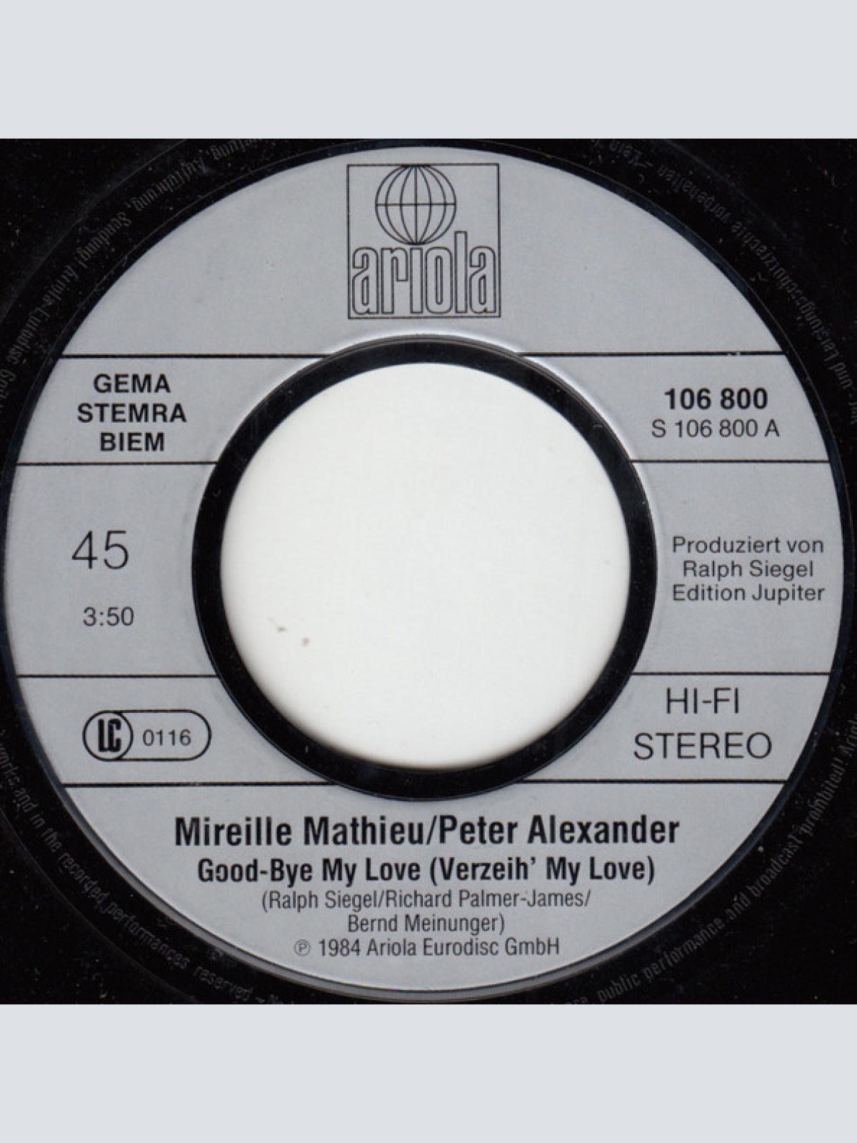 Vinyl / Mireille Mathieu & Peter Alexander - Good-Bye My Love (Verzeih My Love)