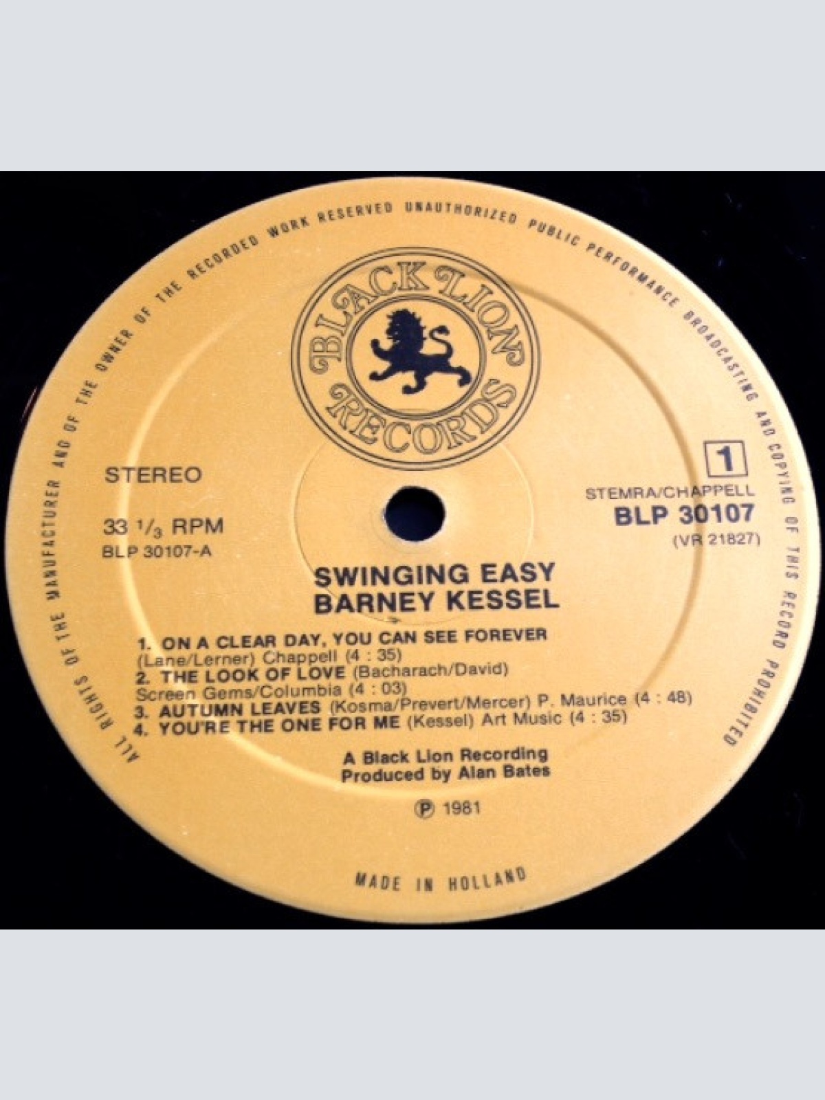 Vinyl / Barney Kessel - Swinging Easy!