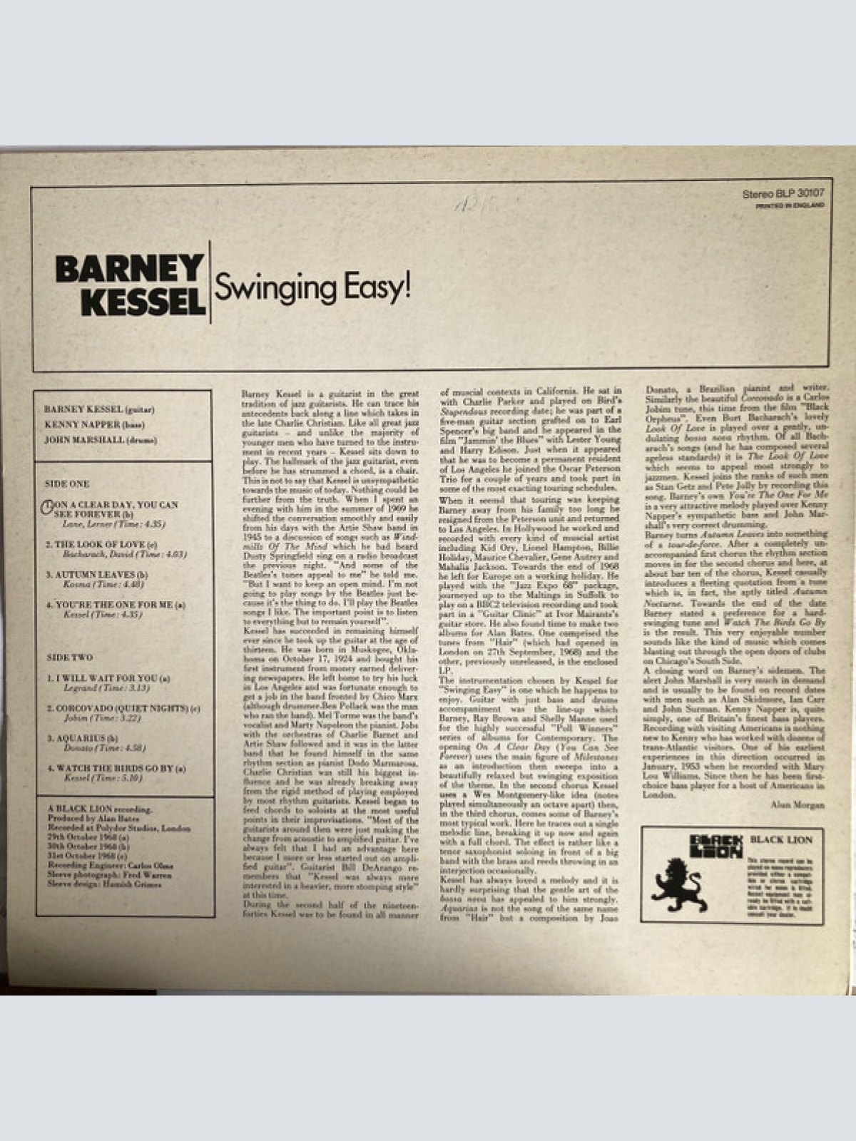 Vinyl / Barney Kessel - Swinging Easy!