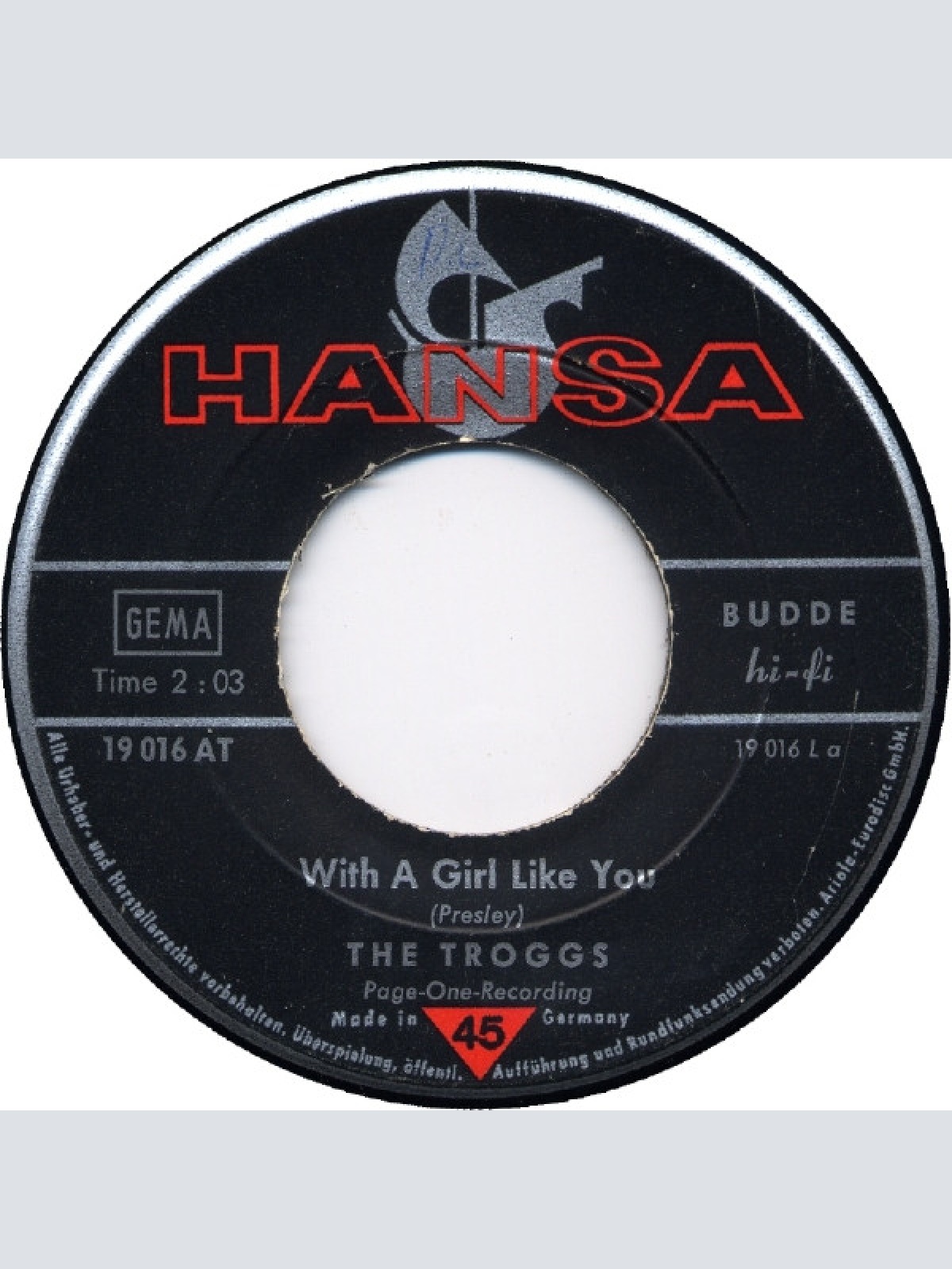 Vinyl / The Troggs - With A Girl Like You / I Want You