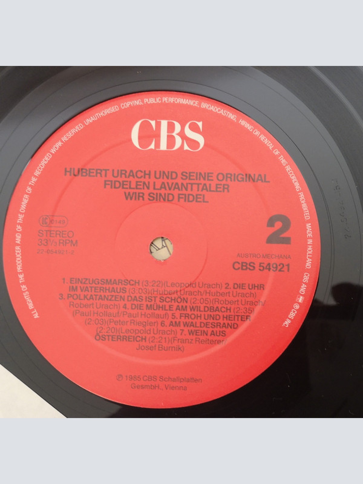 Vinyl / Hubert Urach Und Seine Orig. Fidelen Lavanttaler* - Wir Sind Fidel