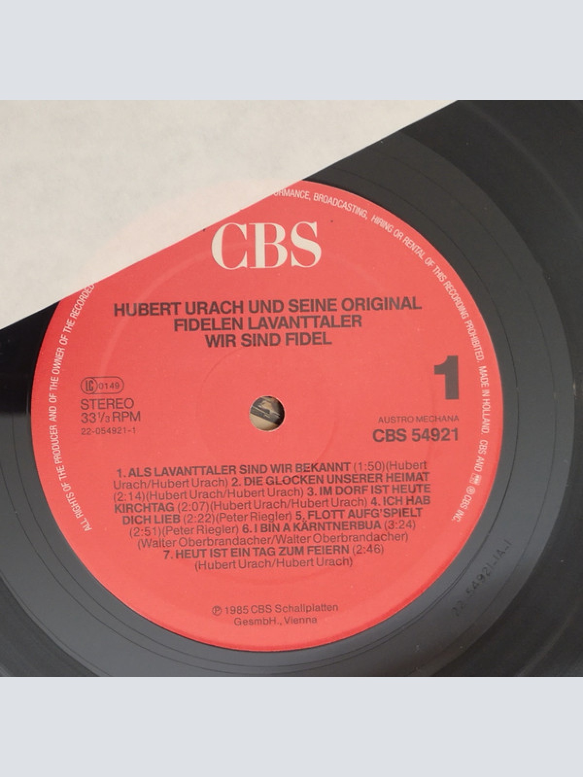 Vinyl / Hubert Urach Und Seine Orig. Fidelen Lavanttaler* - Wir Sind Fidel