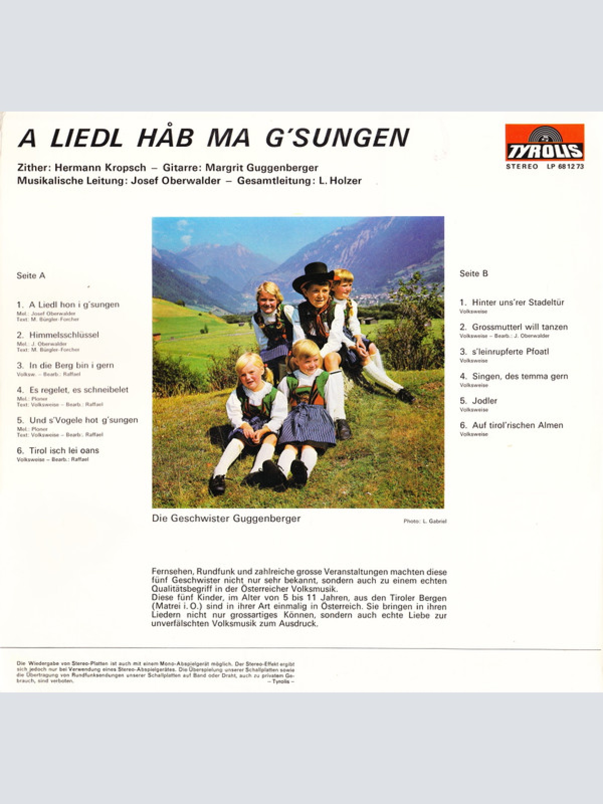Vinyl / Die Geschwister Guggenberger* - A Liedl Håb Ma G'sungen