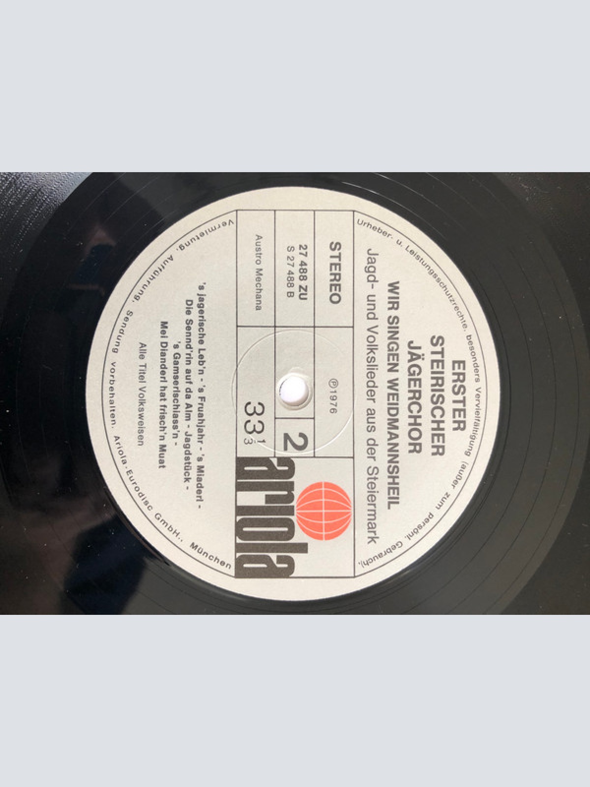 Vinyl / Erster Steirischer Jägerchor - Wir Singen Weidmannsheil