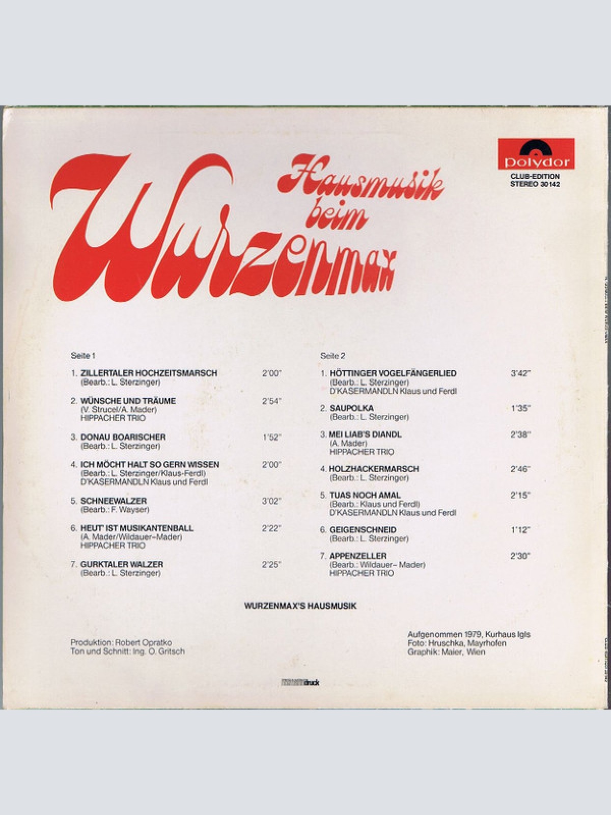 Vinyl / Wurzenmax's Hausmusik - Hausmusik Beim Wurzenmax