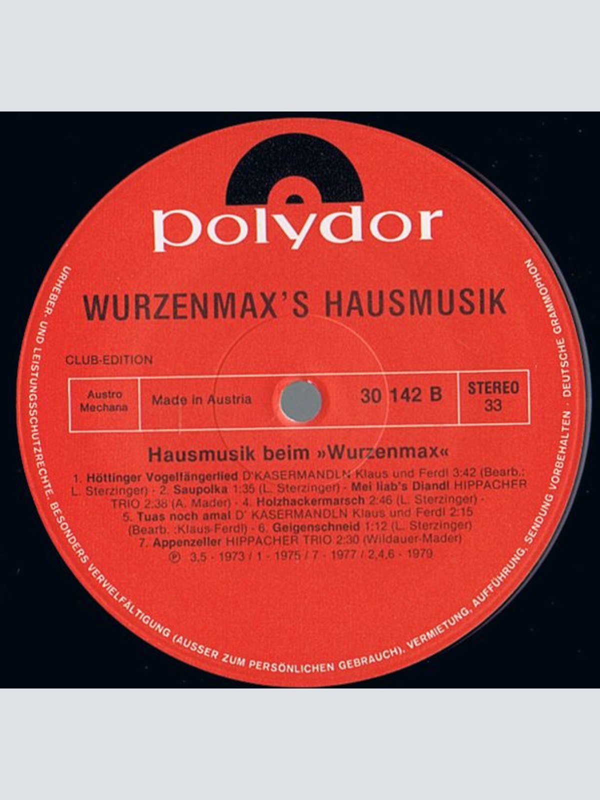 Vinyl / Wurzenmax's Hausmusik - Hausmusik Beim Wurzenmax