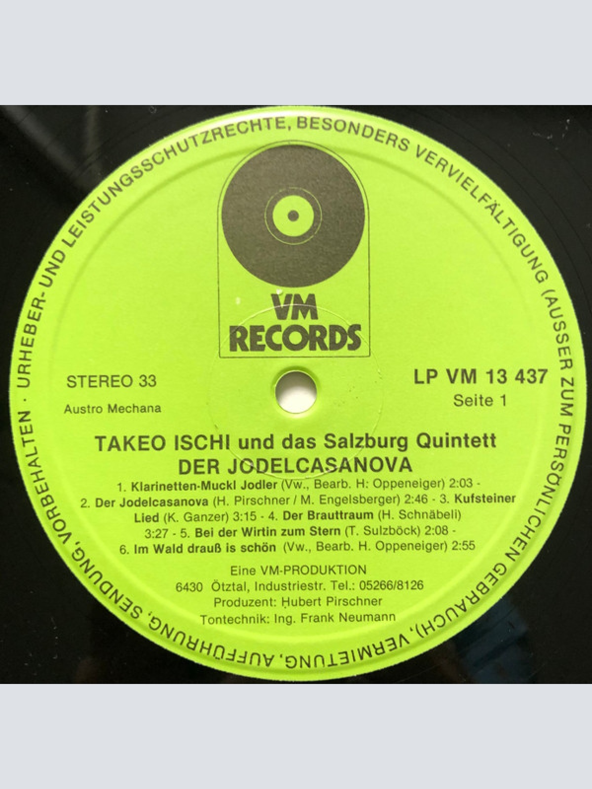 Vinyl / Takeo Ischi Und Das Salzburg Quintett* - Der Jodelcasanova