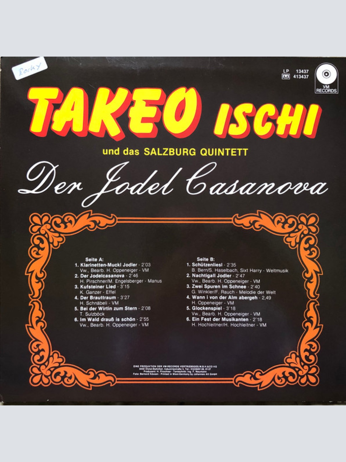 Vinyl / Takeo Ischi Und Das Salzburg Quintett* - Der Jodelcasanova