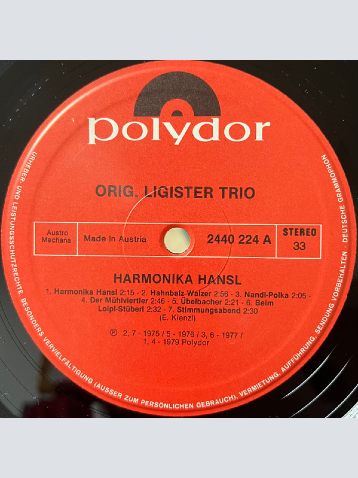 Vinyl / Original Ligister Trio - Harmonika Hansl