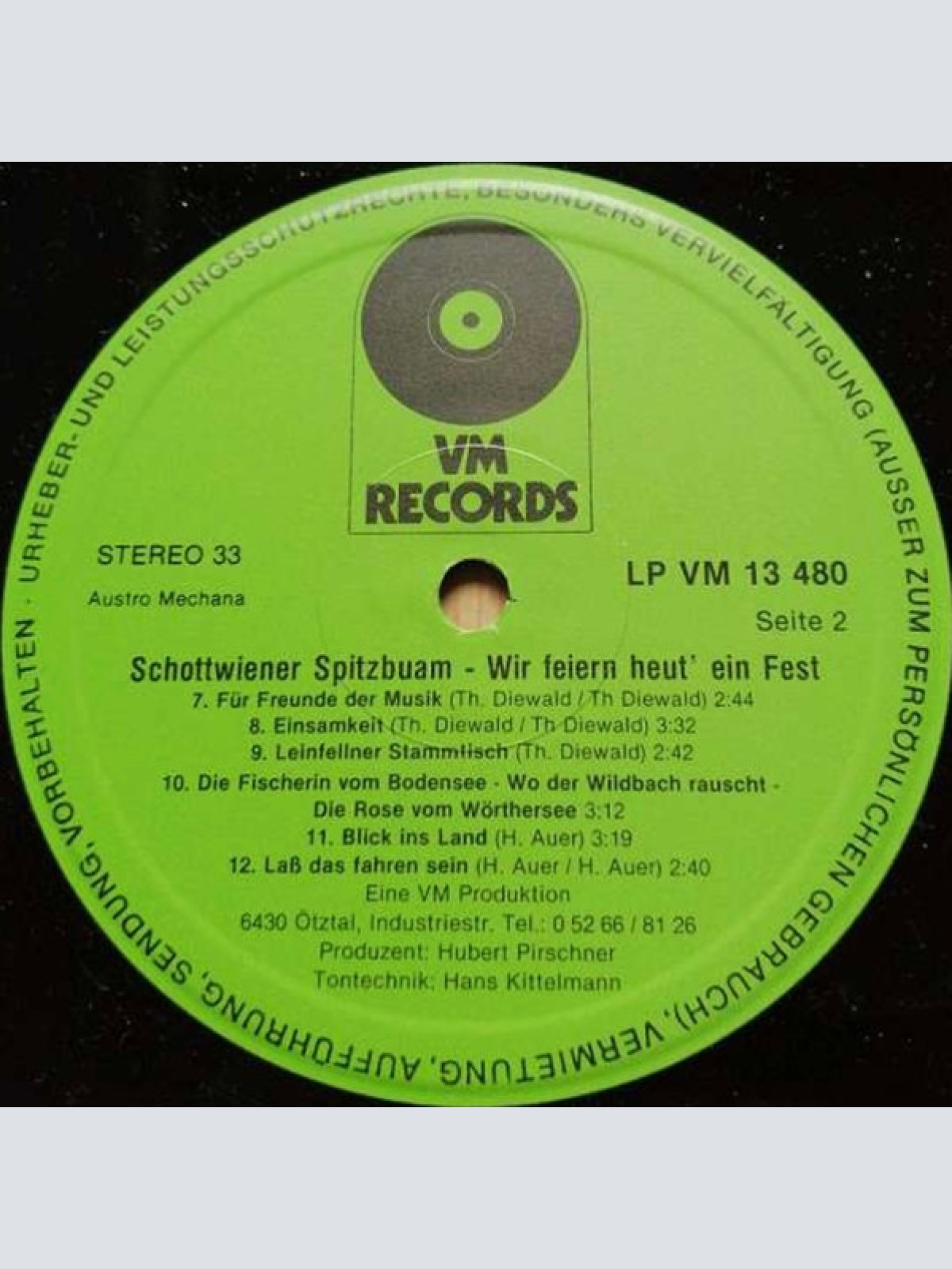 Vinyl / Schottwiener Spitzbuam - Wir Feiern Heut' Ein Fest