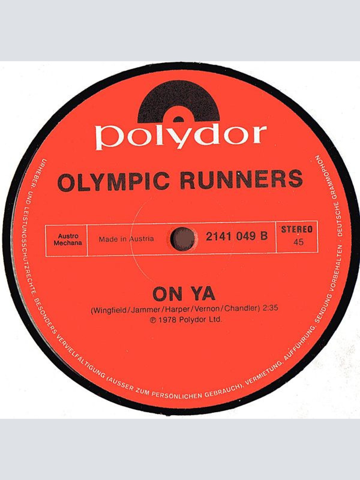 Vinyl / Olympic Runners - Get It While You Can