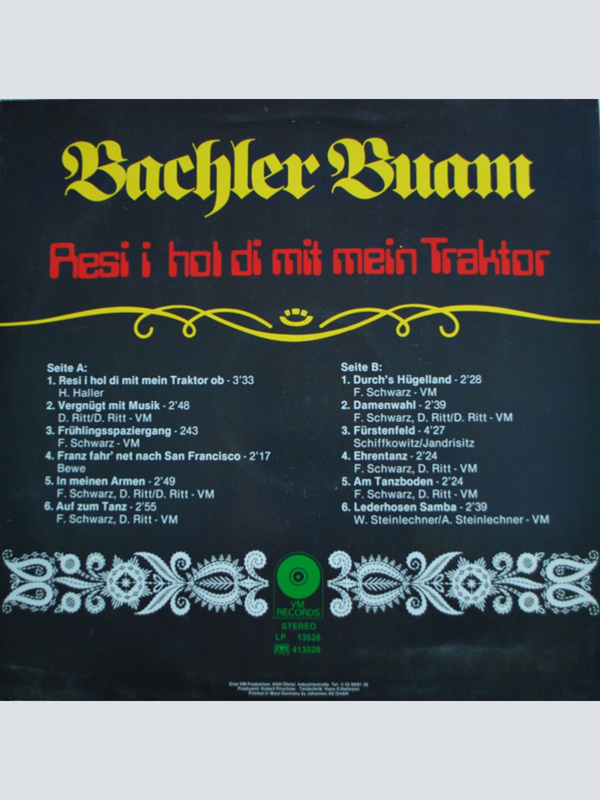 Vinyl / Bachler Buam - Resi I Hol Di Mit Mein Traktor