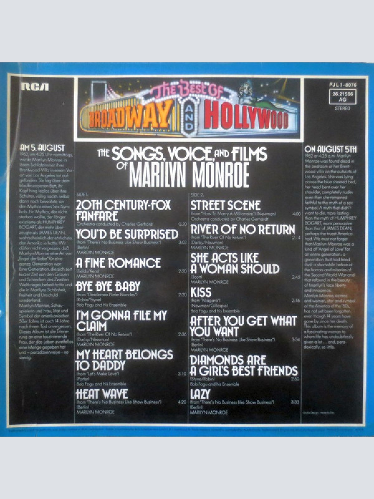 Vinyl / Marilyn Monroe - The Voice, Songs, And Films Of Marilyn Monroe