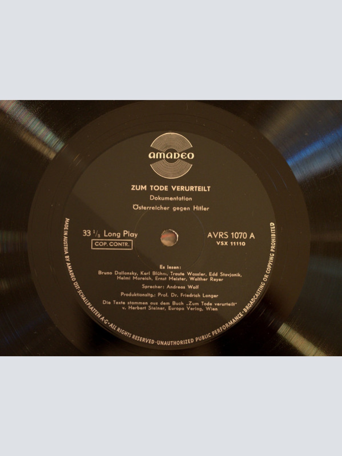 Vinyl / Various - Zum Tode Verurteilt - Österreicher Gegen Hitler