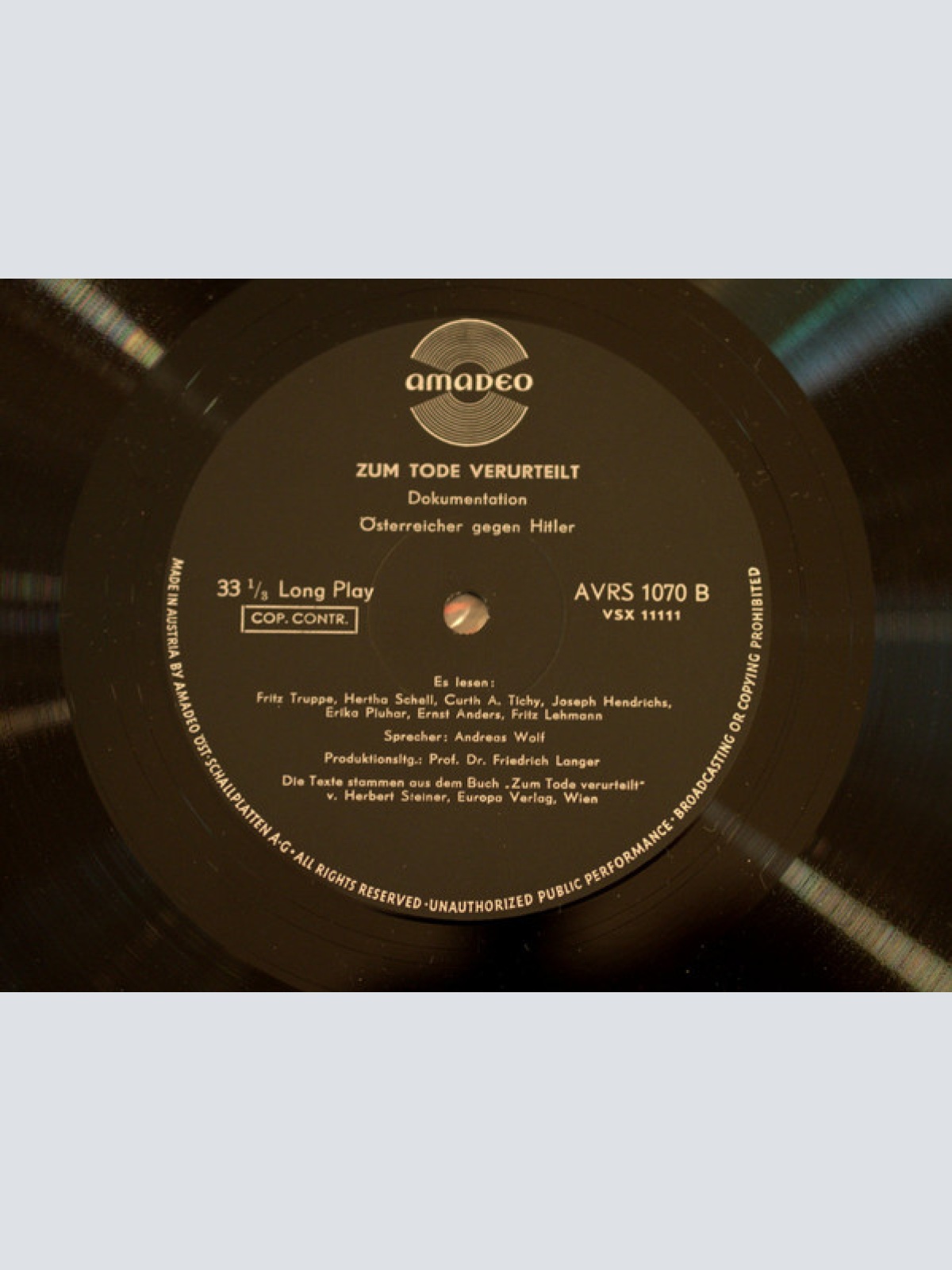 Vinyl / Various - Zum Tode Verurteilt - Österreicher Gegen Hitler