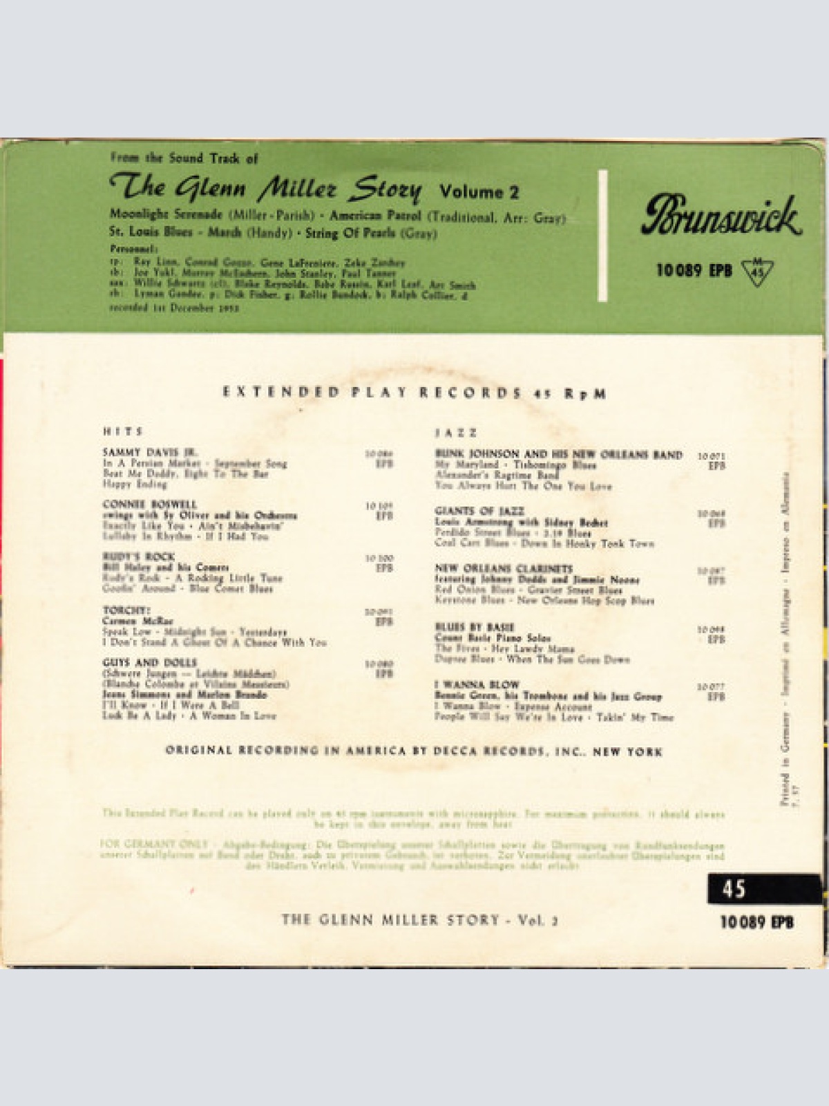 Vinyl / Glenn Miller - The Glenn Miller Story Volume 2