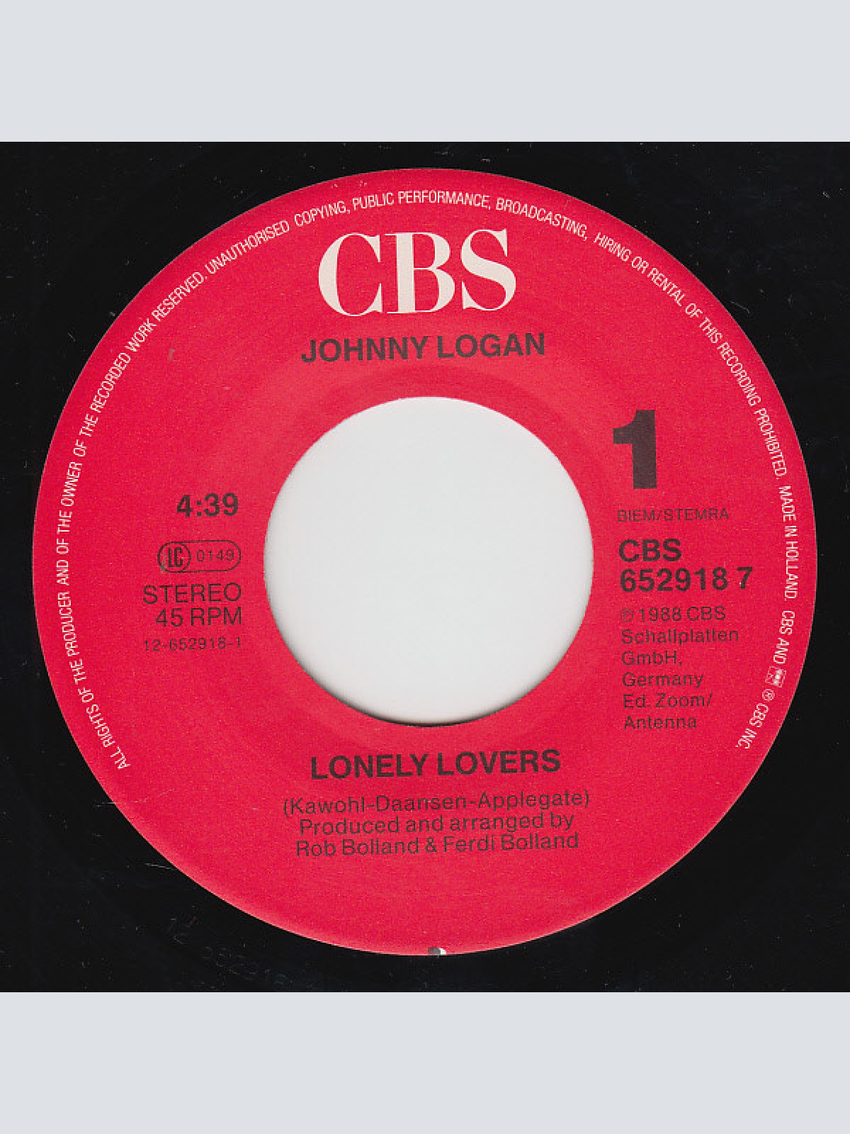 Vinyl / Johnny Logan - Lonely Lovers
