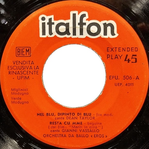 Vinyl / Dean Taylor (2) / Gianni Vassallo / Orchestra Da Ballo Eros - Nel Blu Dipinto Di Blu