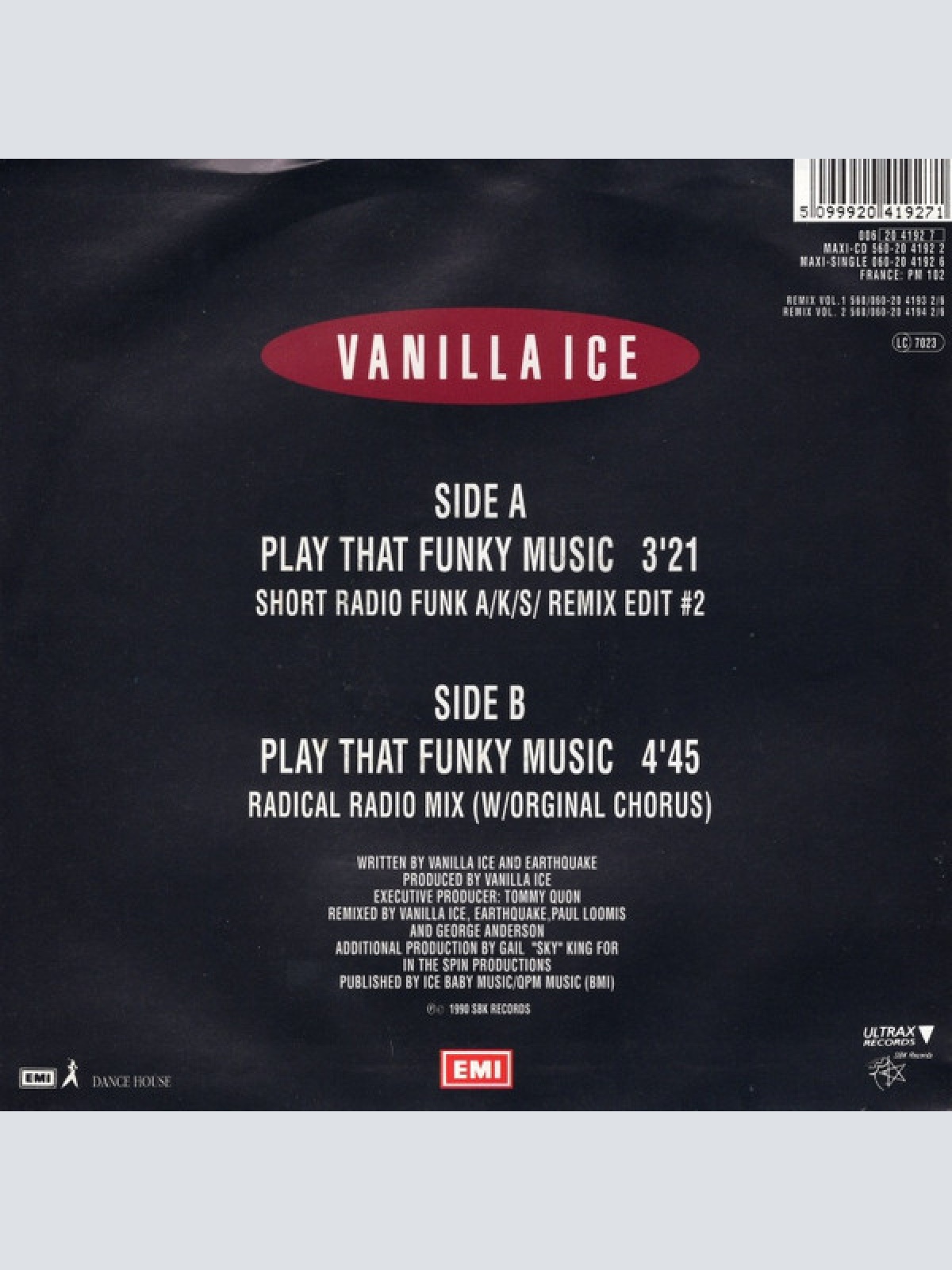 Vinyl / Vanilla Ice - Play That Funky Music