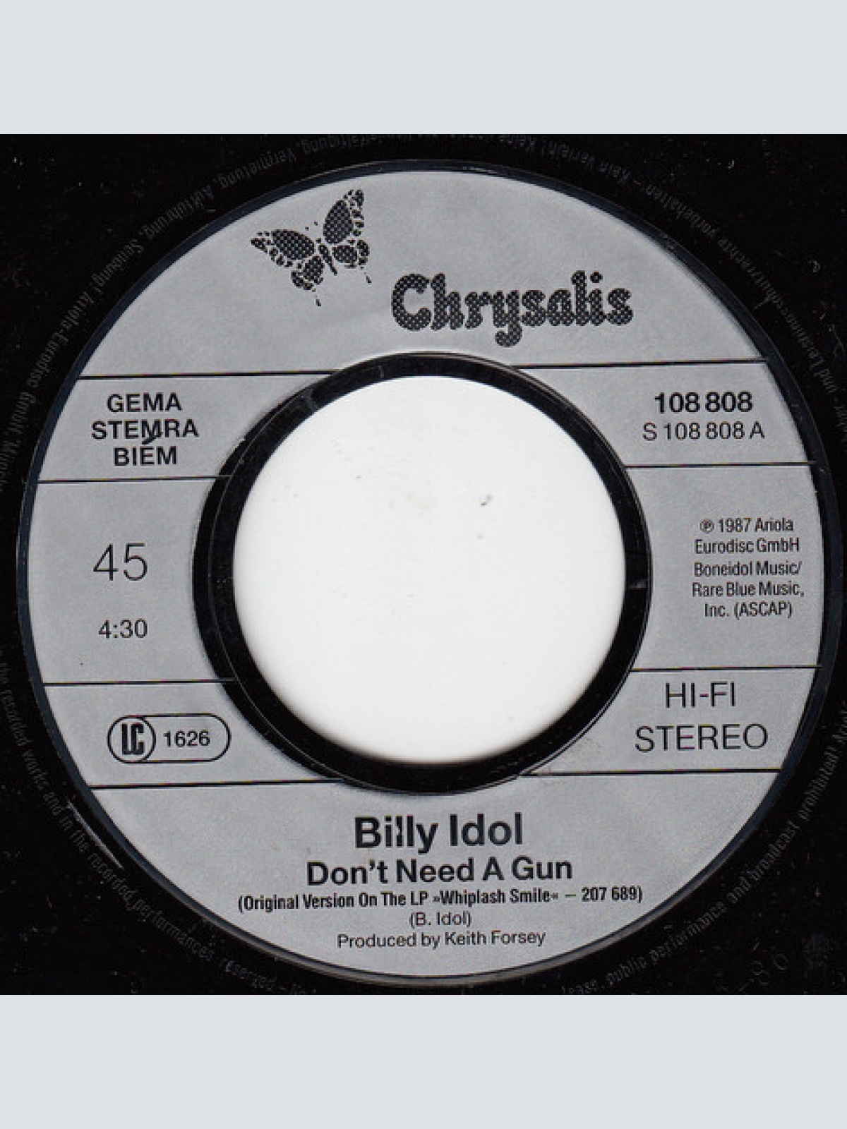 Vinyl / Billy Idol - Don't Need A Gun