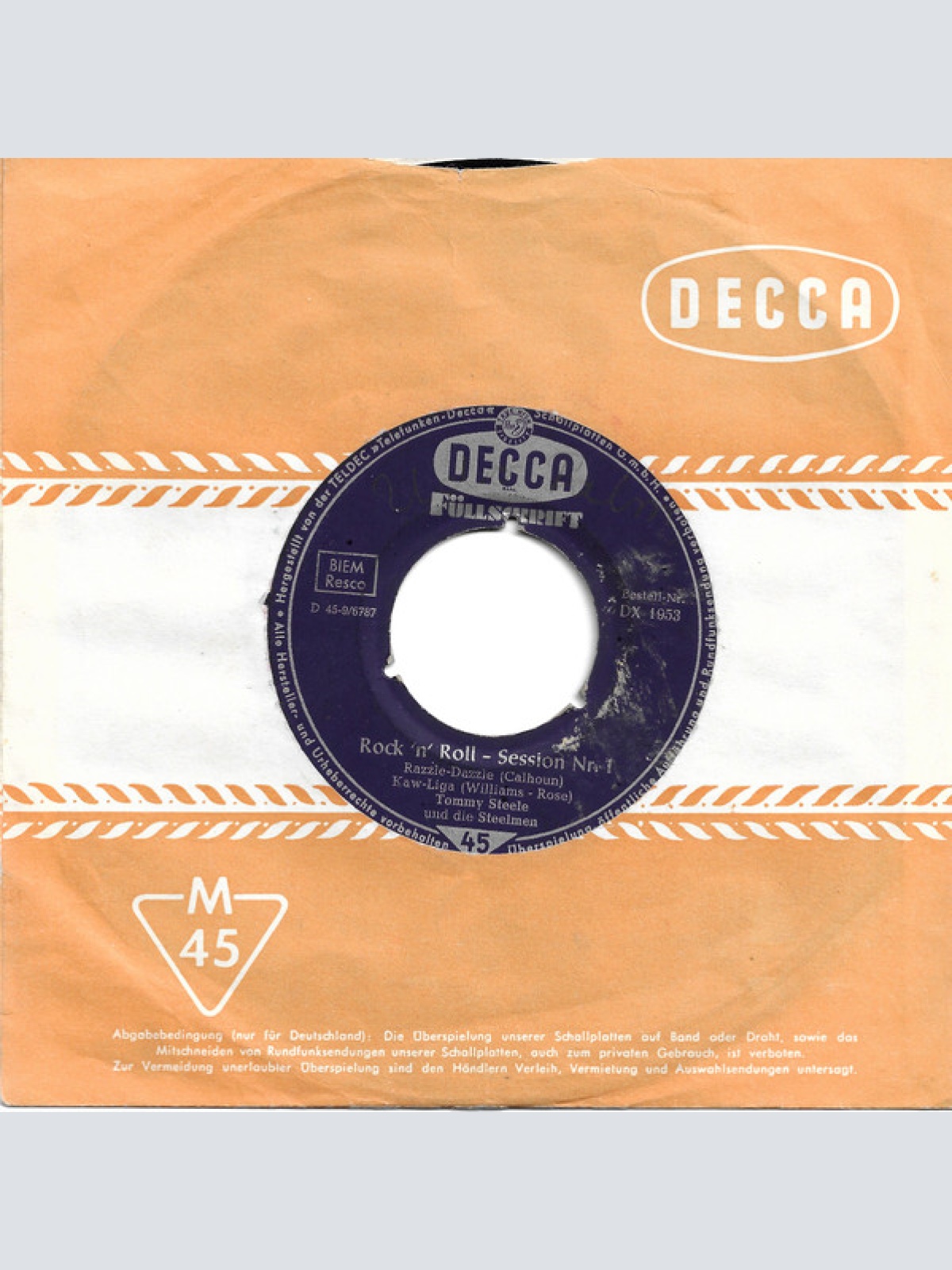 Vinyl / Tommy Steele And The Steelmen - Rock 'n' Roll - Session Nr. 1