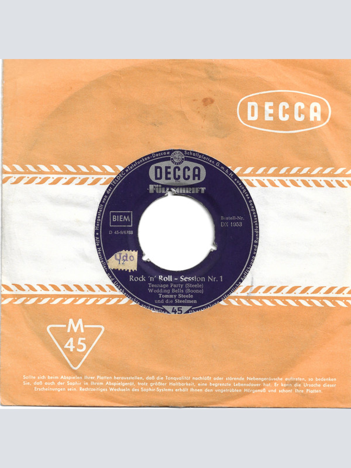 Vinyl / Tommy Steele And The Steelmen - Rock 'n' Roll - Session Nr. 1