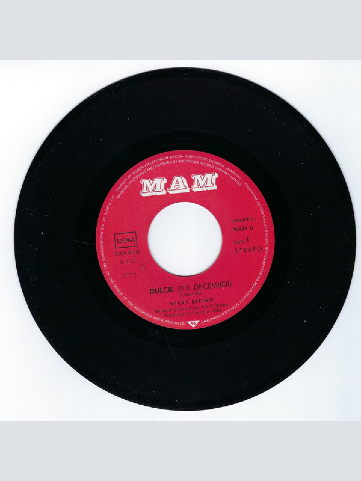 Vinyl / Nicky Speero - Dulcie (It's December)