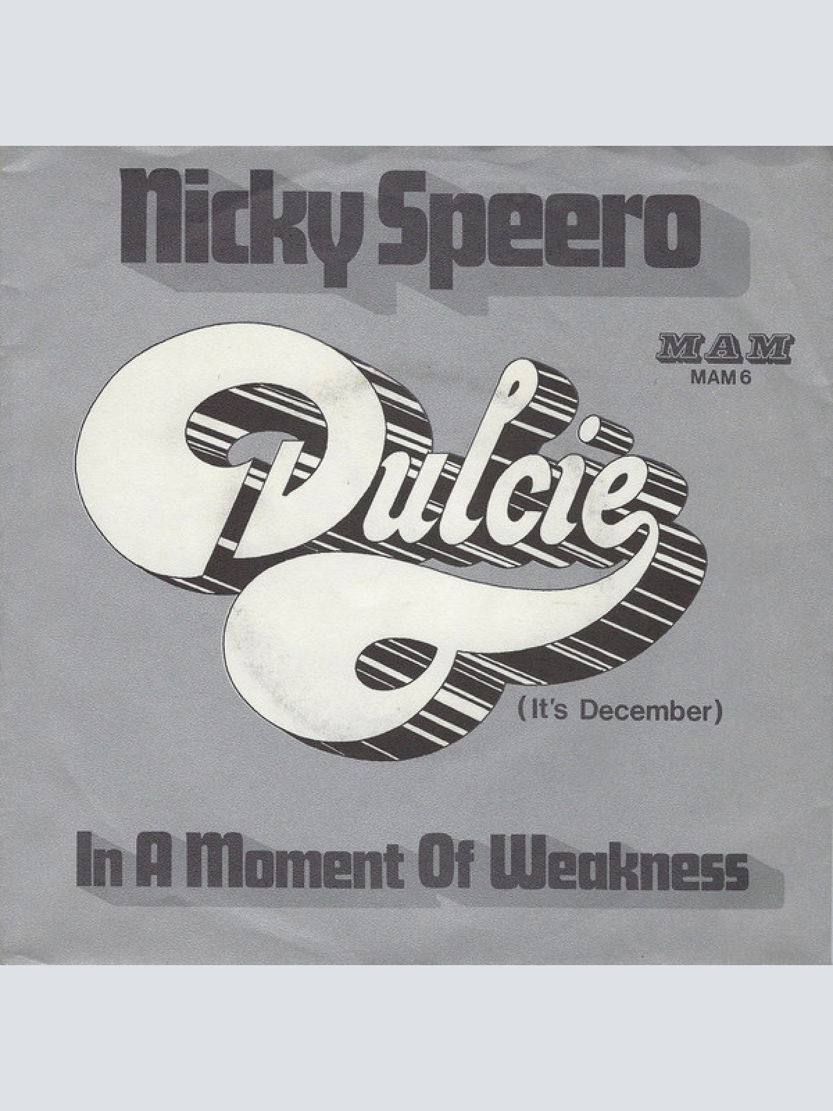 Vinyl / Nicky Speero - Dulcie (It's December)