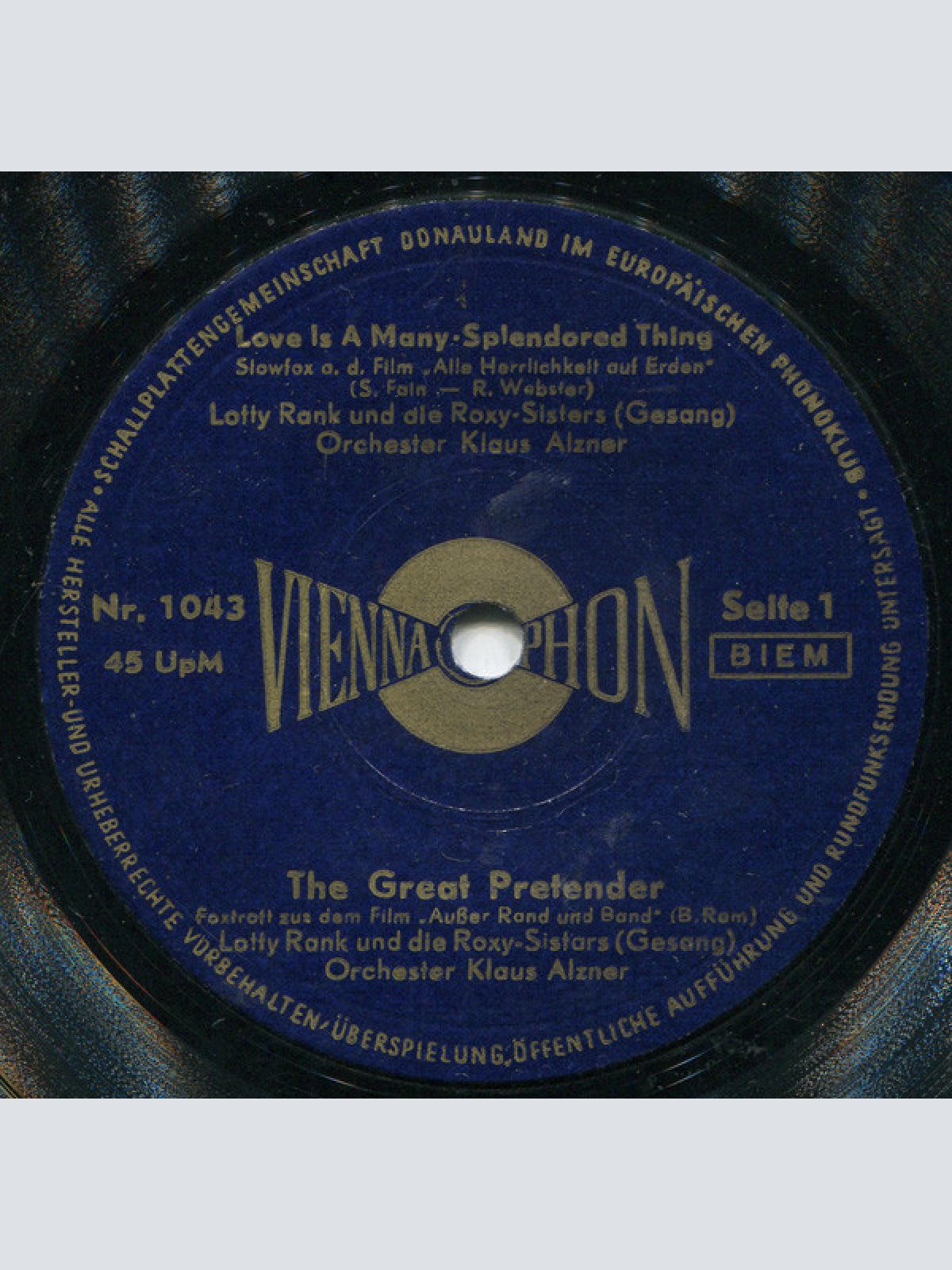 Vinyl / Lotty Rank Und Die Roxy-Sisters - Love Is A Many Splendored Thing / The Great Pretender / Tutti-Frutti / Whatever Will Be