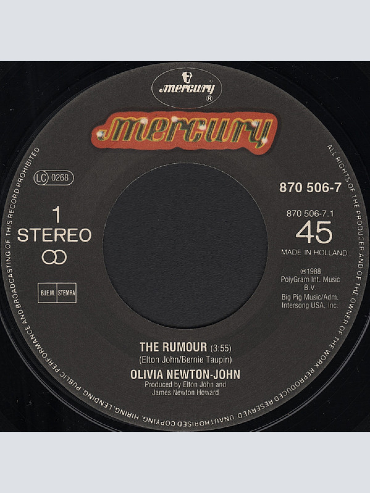 Vinyl / Olivia* - The Rumour