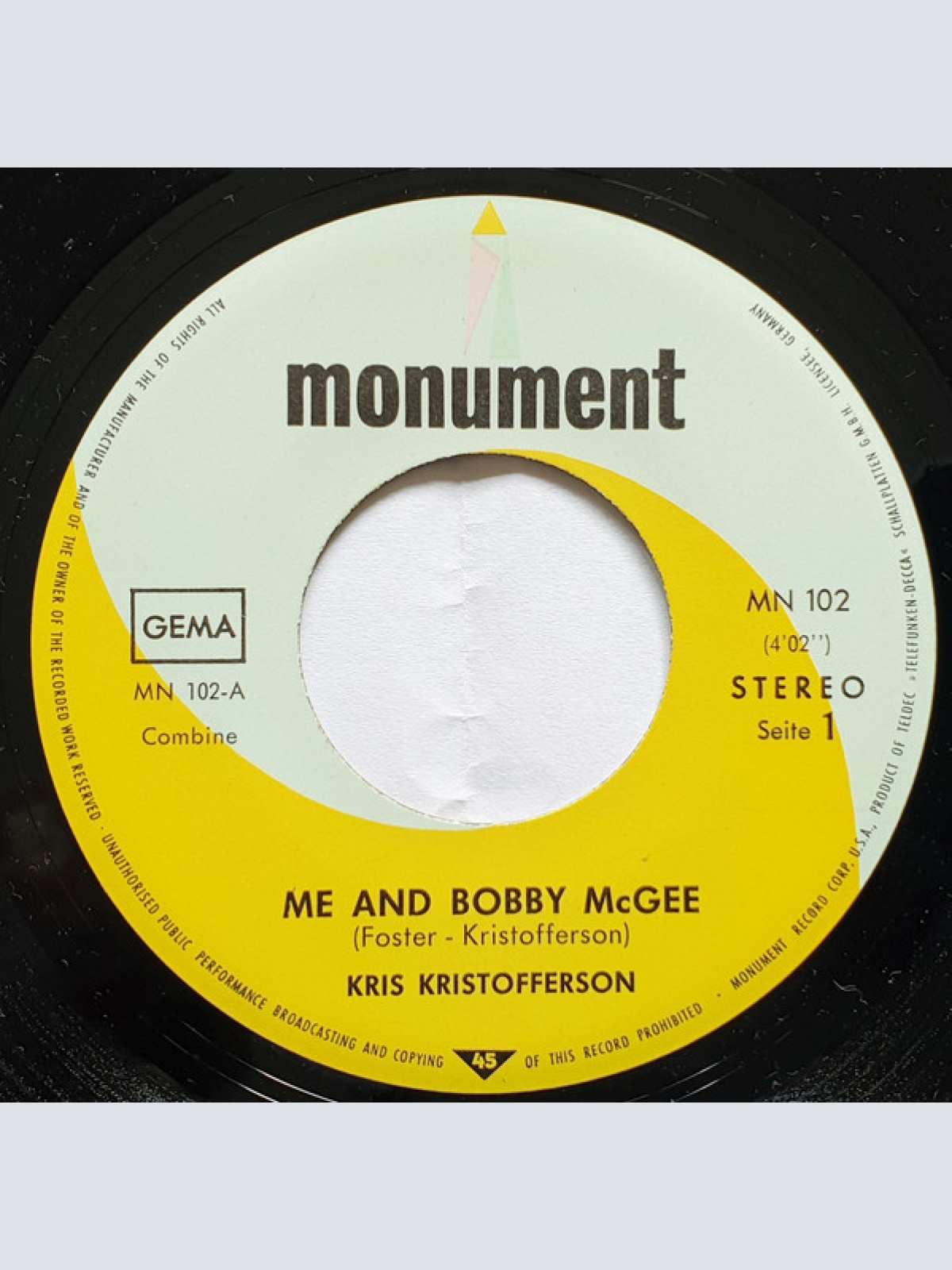 Vinyl / Kris Kristofferson - Sunday Mornin' Comin' Down / Me And Bobby McGee