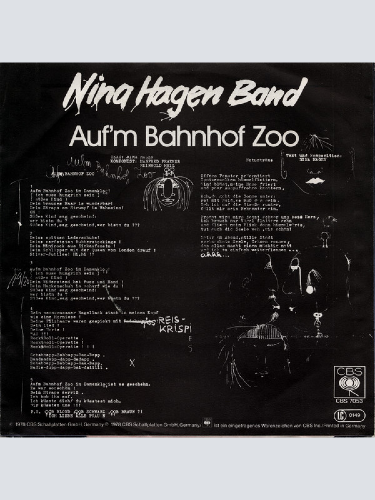 Vinyl / Nina Hagen Band - Auf'm Bahnhof Zoo