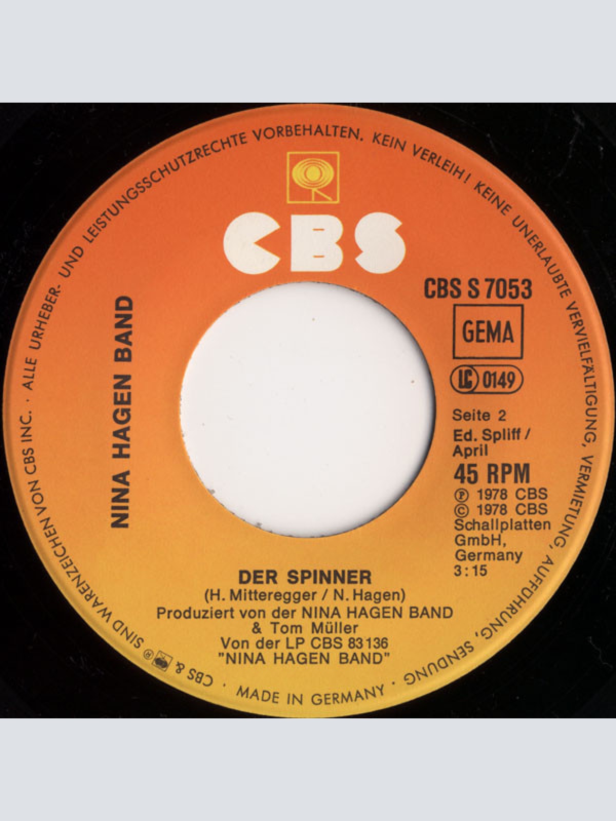 Vinyl / Nina Hagen Band - Auf'm Bahnhof Zoo