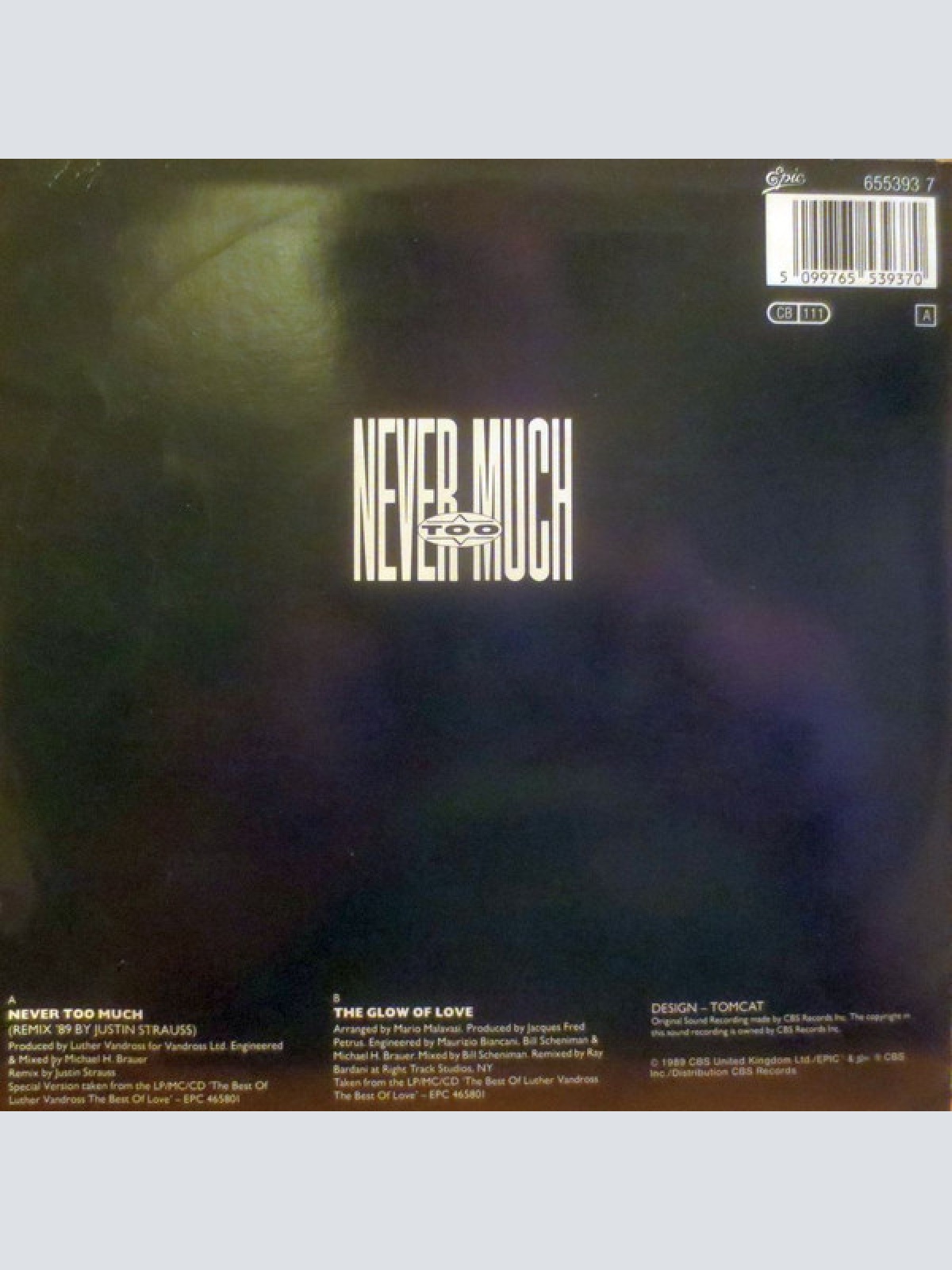 Vinyl / Luther Vandross - Never Too Much - Remix '89