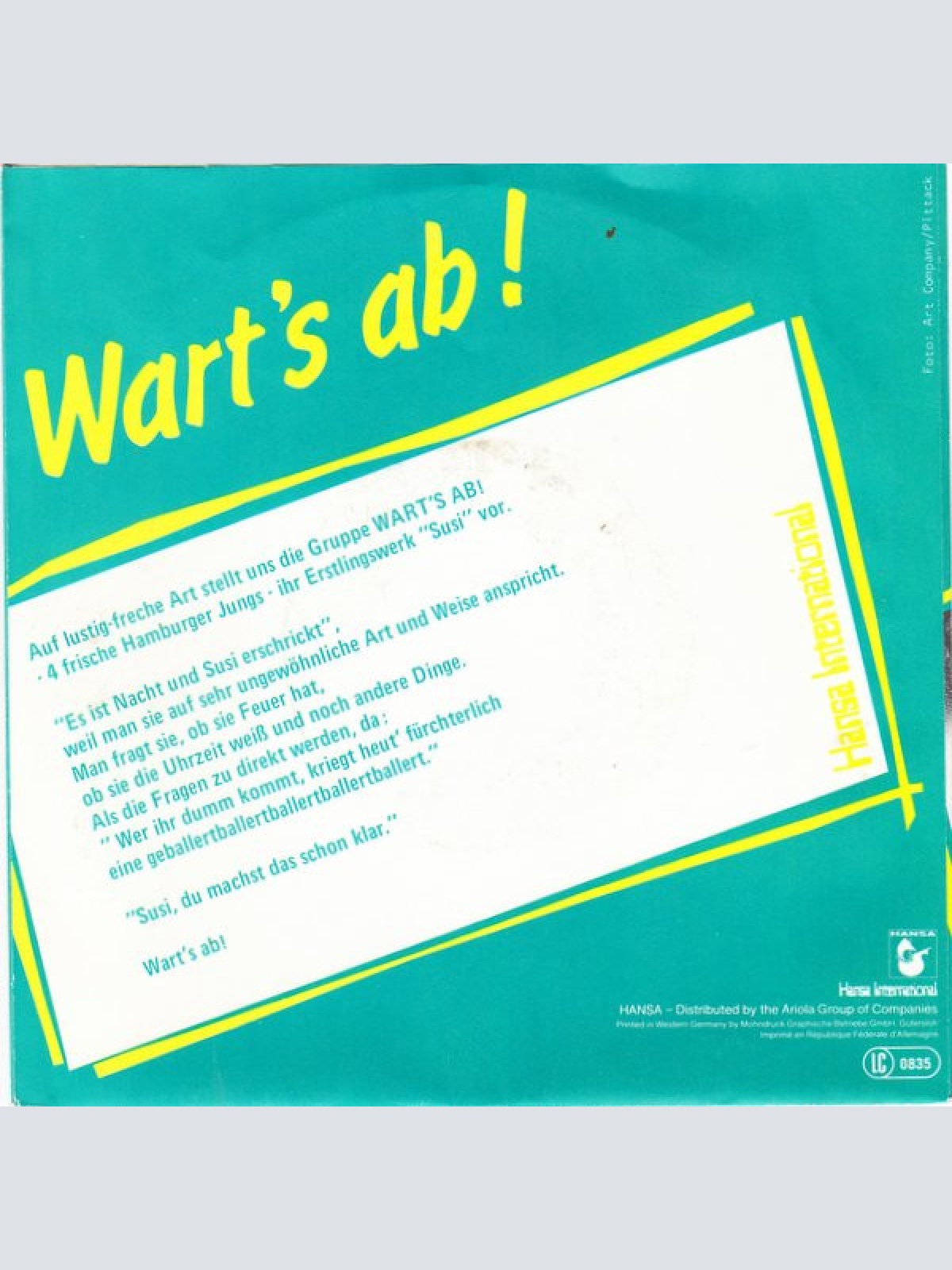 Vinyl / Wart's Ab! - Susi