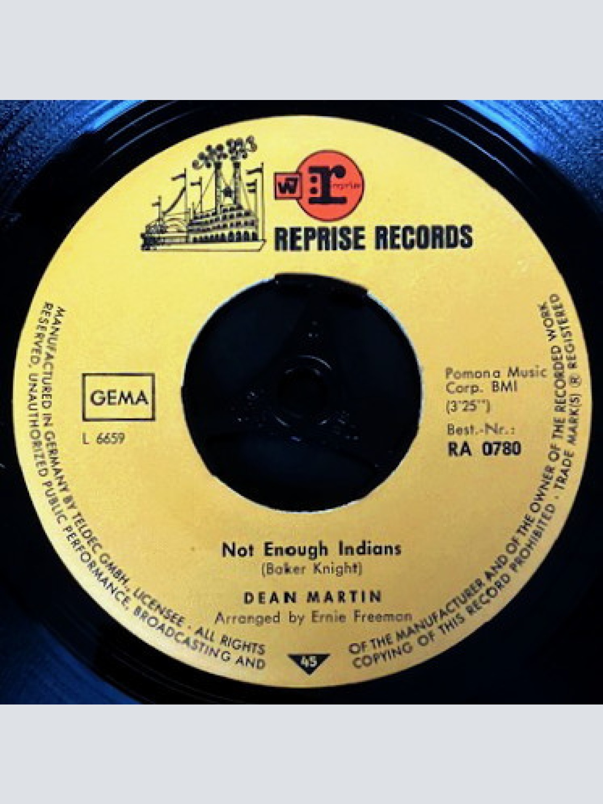 Vinyl / Dean Martin - Not Enough Indians / Rainbows Are Back In Style