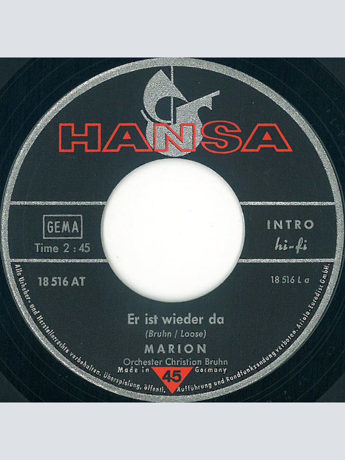 Vinyl / Marion* - Er Ist Wieder Da / Blau, Blau, Blau